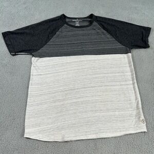 American Eagle Shirt Mens Large Gray Black Short Sleeve Flex Raglan Casual